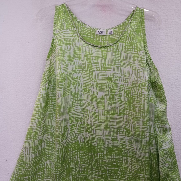 CATO Woman Sleeveless Blouse - 18/20W Embellished Neckline Sharkbite Green - Picture 9 of 10